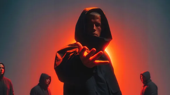 Concept portrait in warm red light